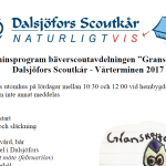 Terminsprogram bäverscoutavdelningen "Granskotten" Dalsjöfors Scoutkår - Vårterminen 2017 - klicka för pdf-dokument